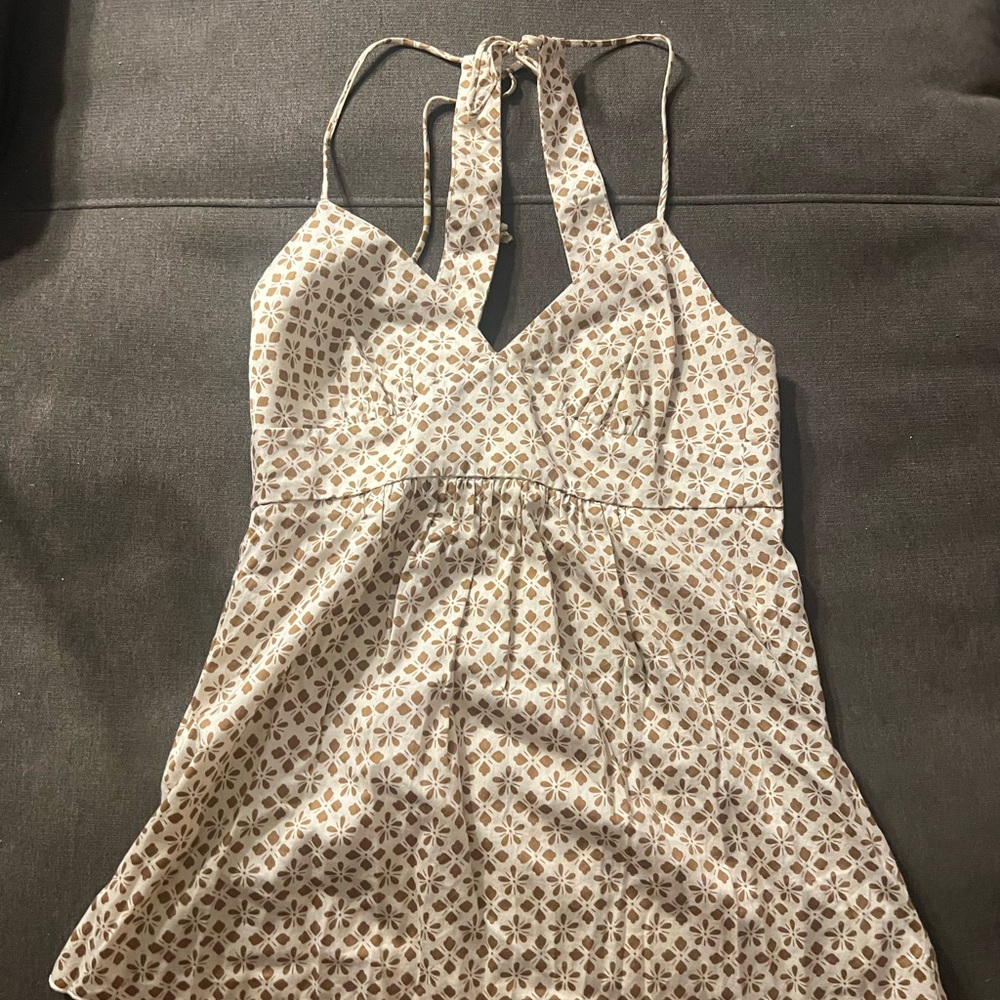 Trina Turk Cream and Brown Patterned Camisole